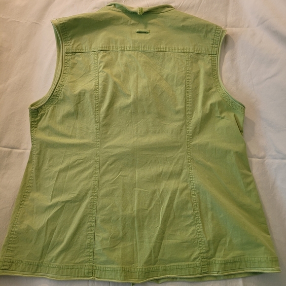 Cotton Ginny Vintage 2 Piece Retro Lime Green Zip Vest (S) and Ankle Pants (14) - Picture 4 of 13